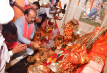 उप मुख्यमंत्री श्री अरुण साव ने तेलीन सत्ती माता मंदिर में की पूजा-अर्चना